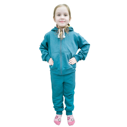 Костюм детский (толстовка с капюшоном и брюки), материал: футер петля однотонный