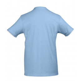 Футболка мужская с контрастной отделкой Madison 170, голубой/белый
