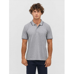 Рубашка поло унисекс Palermo, белая с темно-синим