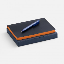 Набор Doppio, синий с оранжевым