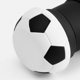 Складная бутылка для воды Football Flex, белая с черным