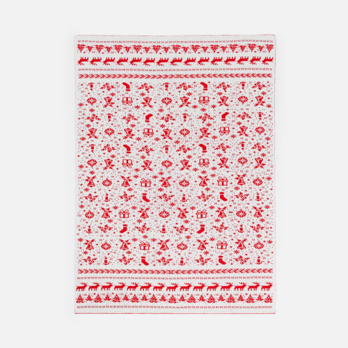 Плед Holidale, красный с молочным