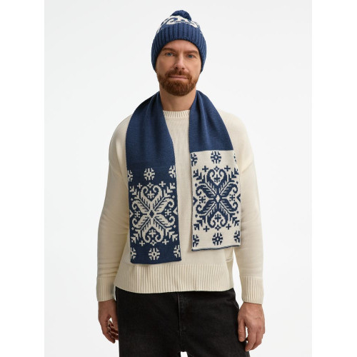 Шапка Wintertude, синяя с белым