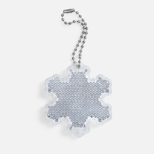 Пешеходный светоотражатель с цепочкой «Снежинка», белый