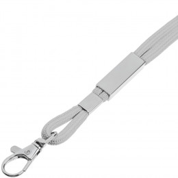 Шнурок для бейджа Tube Metal, серый