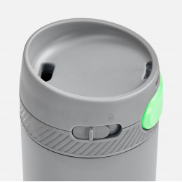 Термостакан X1 с цветной кнопкой, серый с зеленым