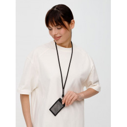 Шнурок для бейджа Tube Metal, черный