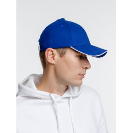 Бейсболка Spiker, ярко-синяя с белым