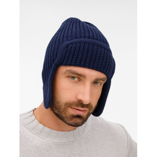 Шапка-ушанка Catch Match, темно-синяя