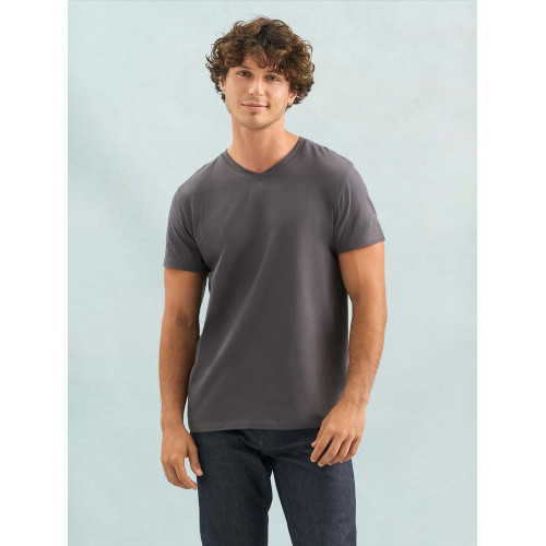 Футболка унисекс Regent с V-образным вырезом, темно-серая