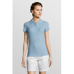 Рубашка поло женская People 210, голубая