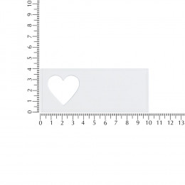 Лейбл из ПВХ с вырубкой «Сердце», белый