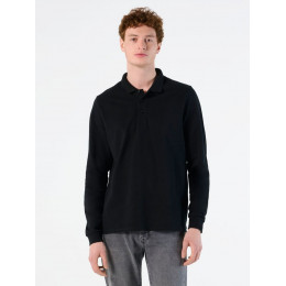 Рубашка поло мужская с длинным рукавом Winter II 210 шоколадно-коричневая