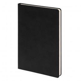 Бизнес-блокнот FUNKY, 130*210 мм, черный, голубой форзац, мягкая обложка, в линейку