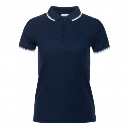 Рубашка поло женская STAN с окантовкой хлопок/полиэстер 185, 04BK
