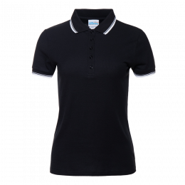 Рубашка поло женская STAN с окантовкой хлопок/полиэстер 185, 04BK